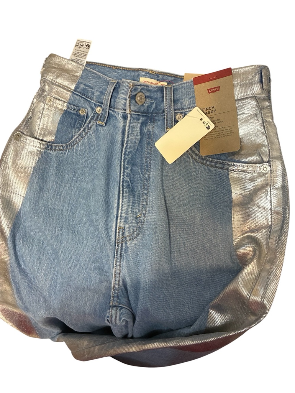 Levi's Light Blue Denim Jeans with Metallic Silver Side Panels